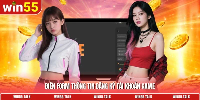 Điền form thông tin đăng ký tài khoản game