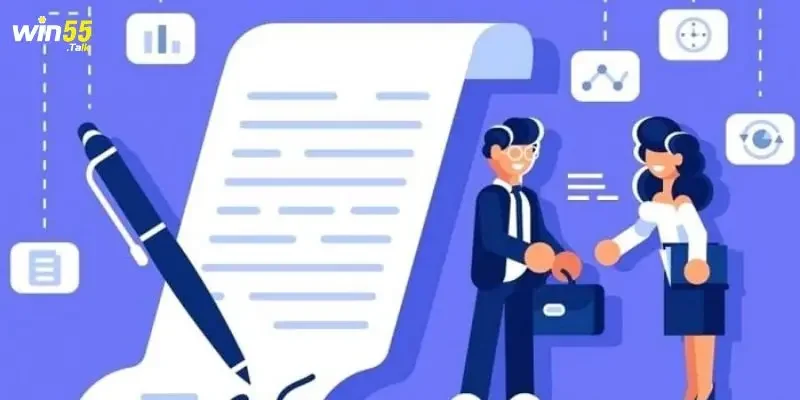 Giao diện điều khoản miễn trừ trách nhiệm minh bạch tại nhà cái Win55 
