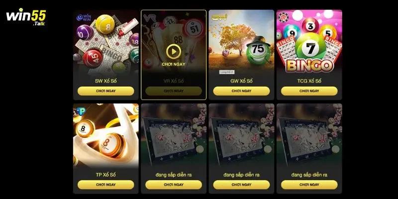 Giao diện sảnh cược Xổ số Win55 với các thông số kỹ thuật hiện đại
